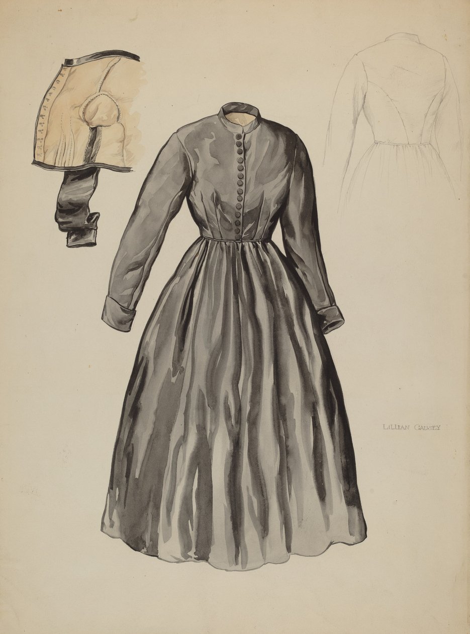 Quaker Jurk, ca. 1937 door Lillian Causey
