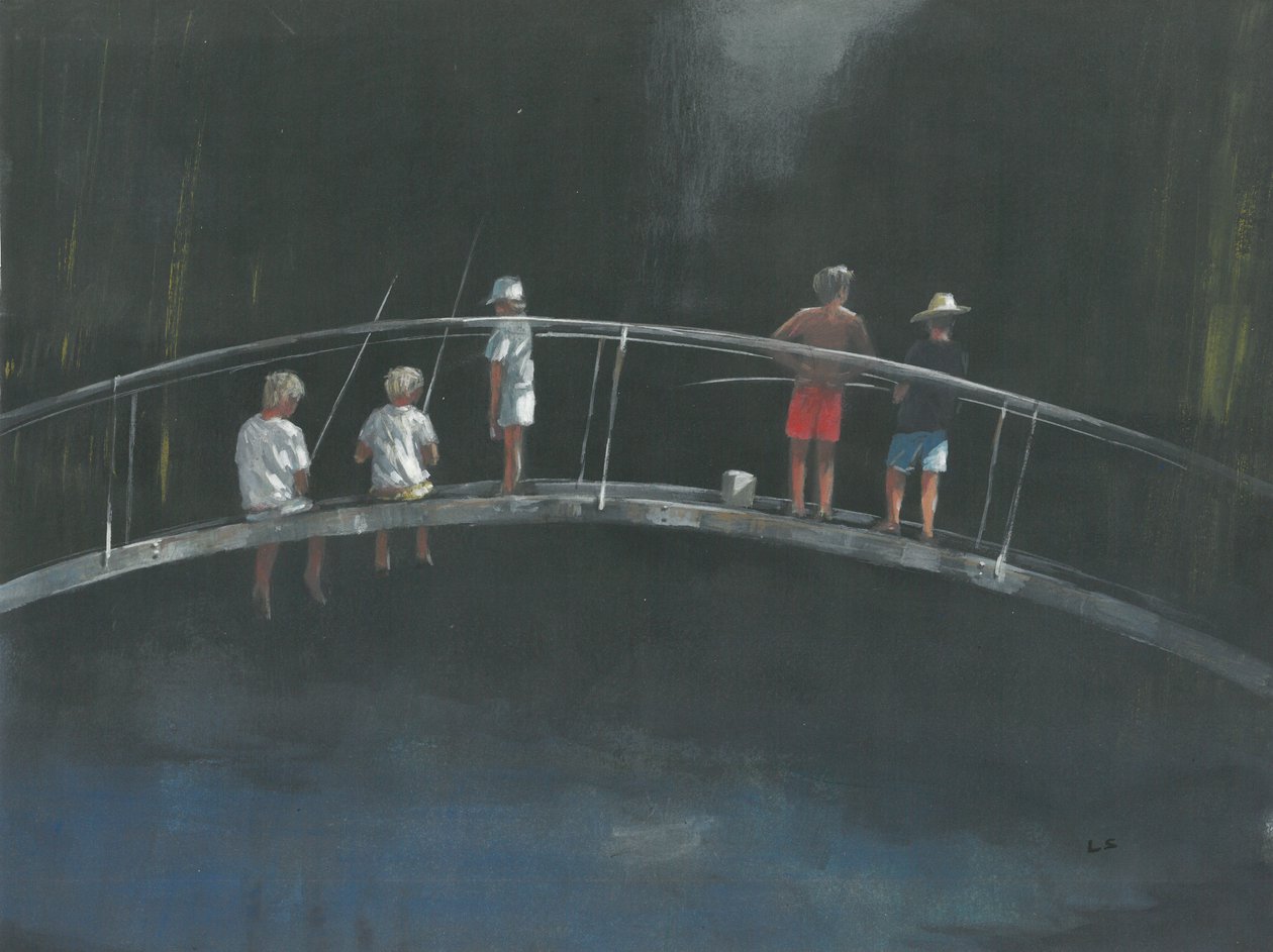 Kinderen vissen door Lincoln Seligman