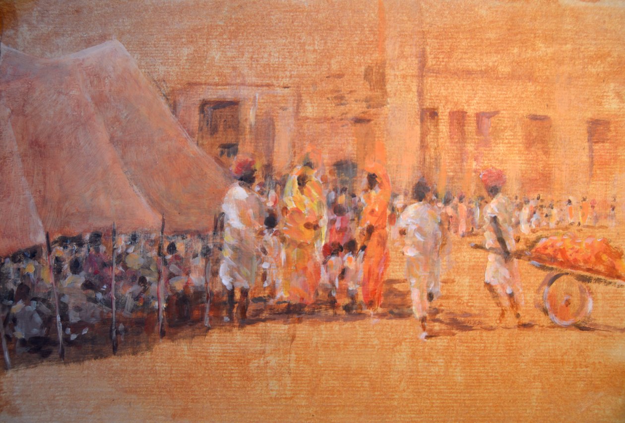 Dorpsscene, Jaipur door Lincoln Seligman