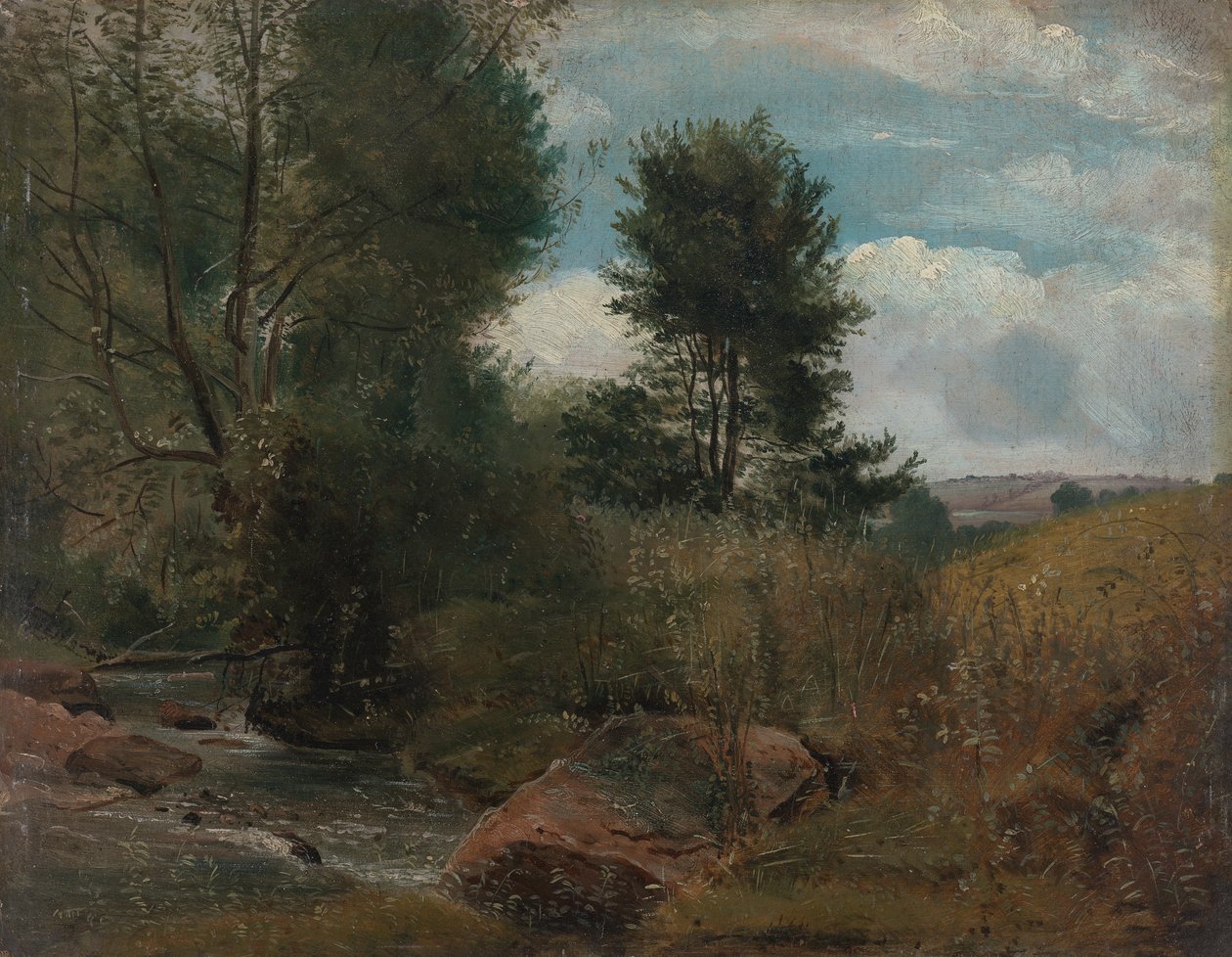 Uitzicht op de rivier Sid, nabij Sidmouth door Lionel Constable