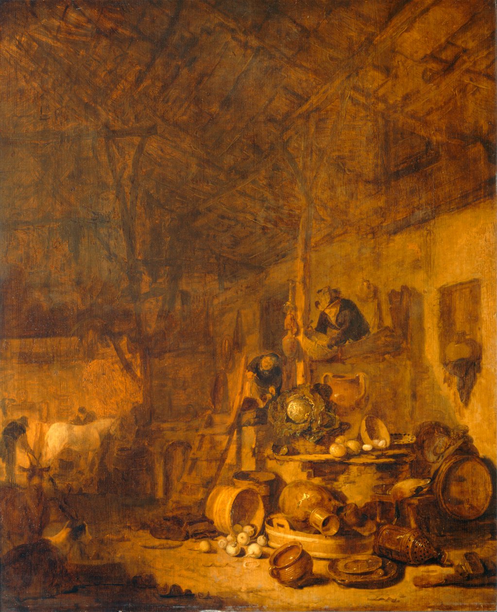 Interieur schuur ... door Lionel Hamilton Renwick