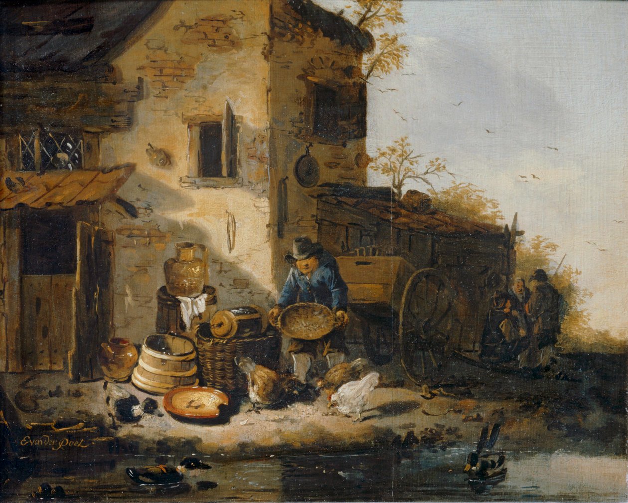 Boer voert zijn kippen ... door Lionel Hamilton Renwick
