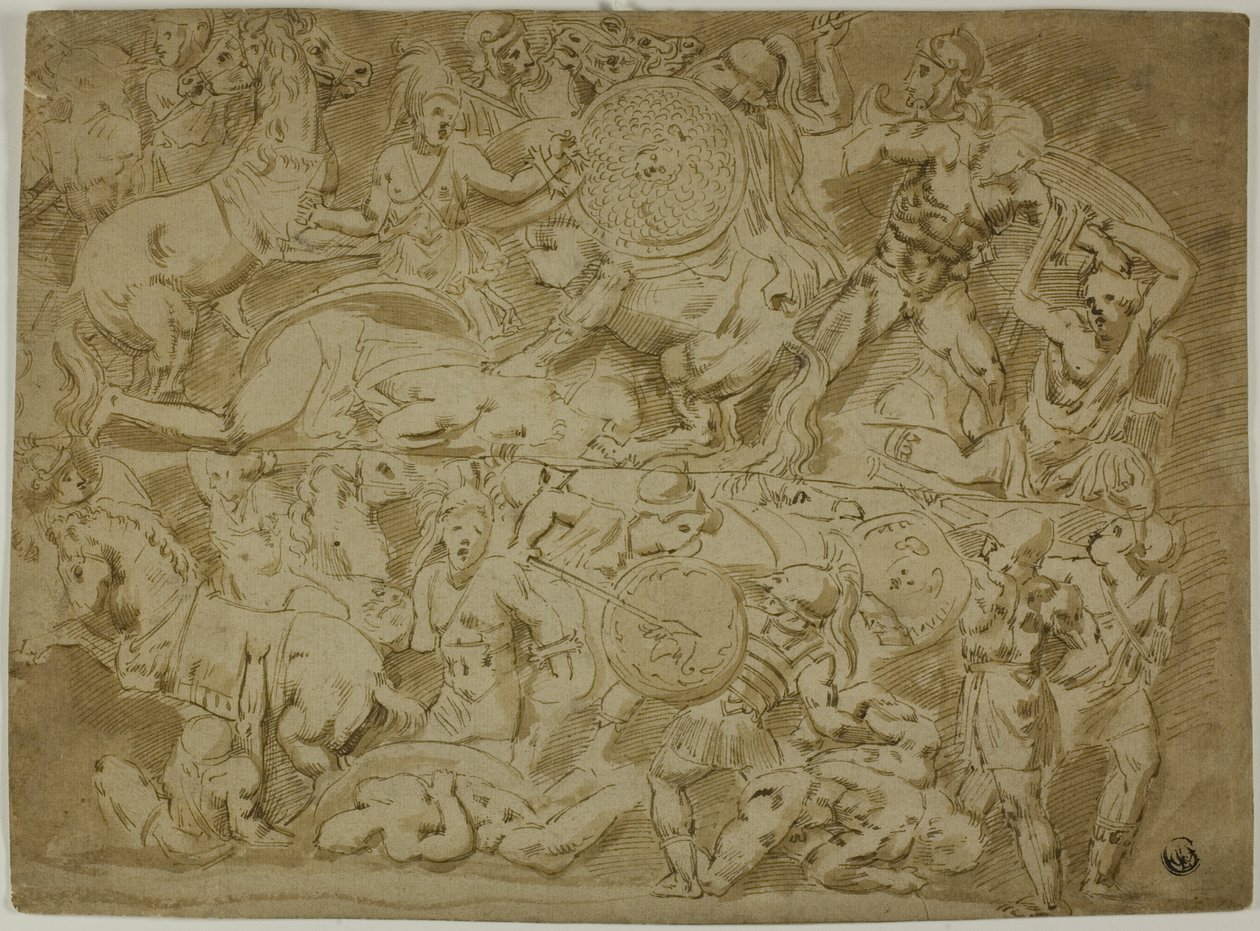 Strijd der Amazones door Lodovico Carracci