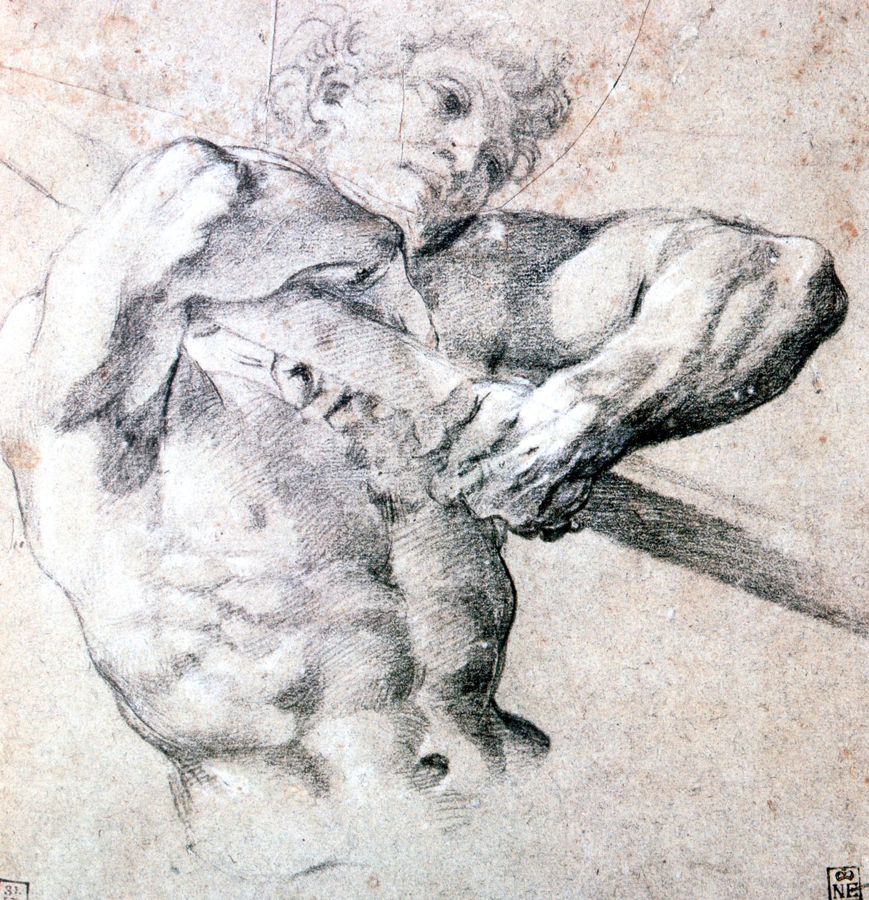 Studie van een figuur, ca. 1575-1619 door Lodovico Carracci