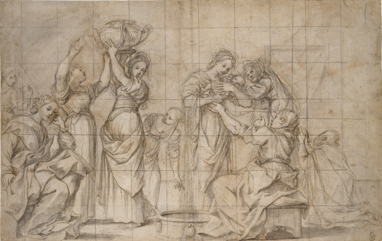 De geboorte van de Doper, ca. 1575-1610 door Lodovico Carracci