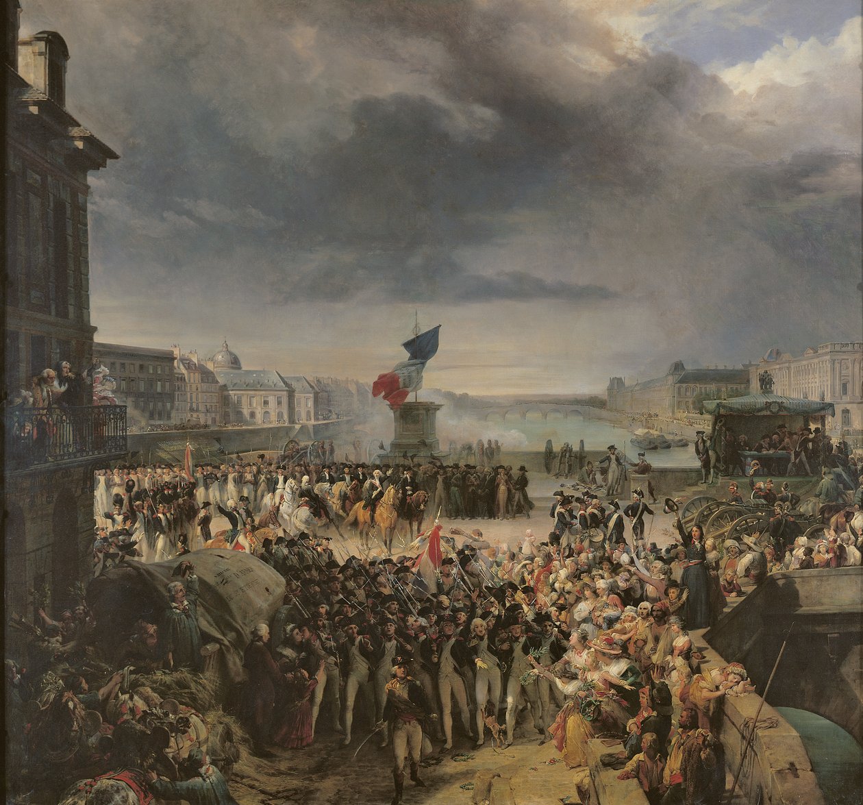 De Garde Nationale de Paris vertrekt om zich bij het leger aan te sluiten in september 1792, ca. 1833-36 door Léon Cogniet