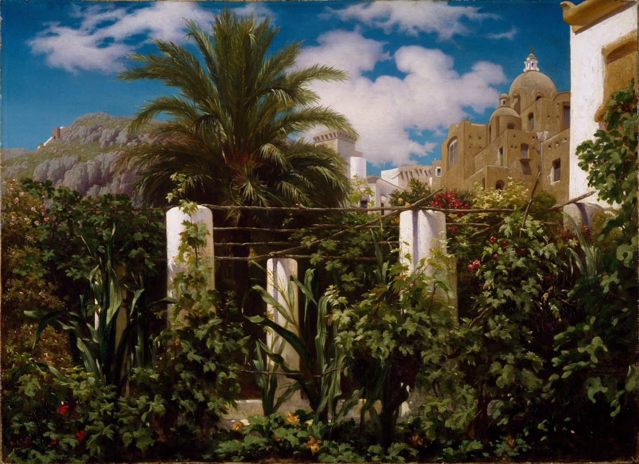 Tuin van een herberg, Capri door Frederic Leighton