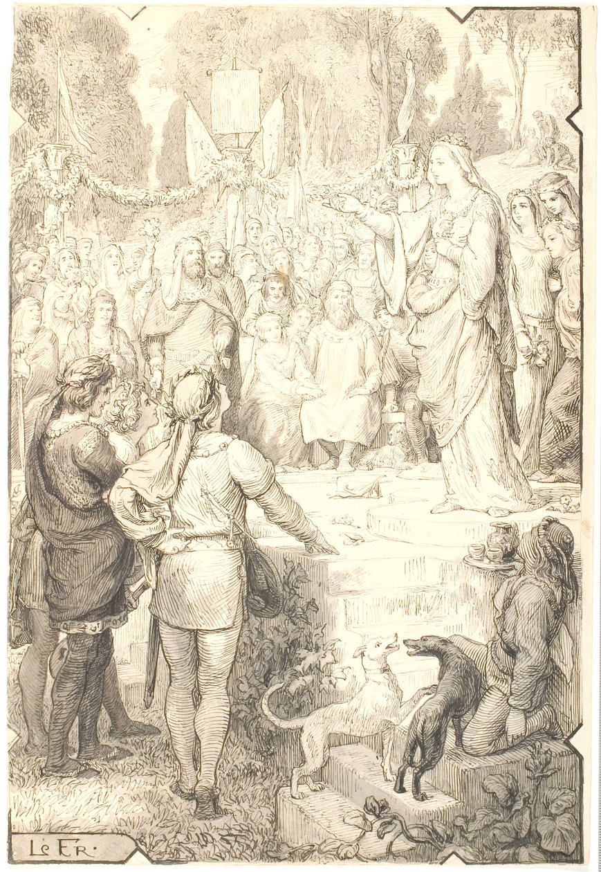 Het hof van liefde in Narbonne door Lorenz Frølich