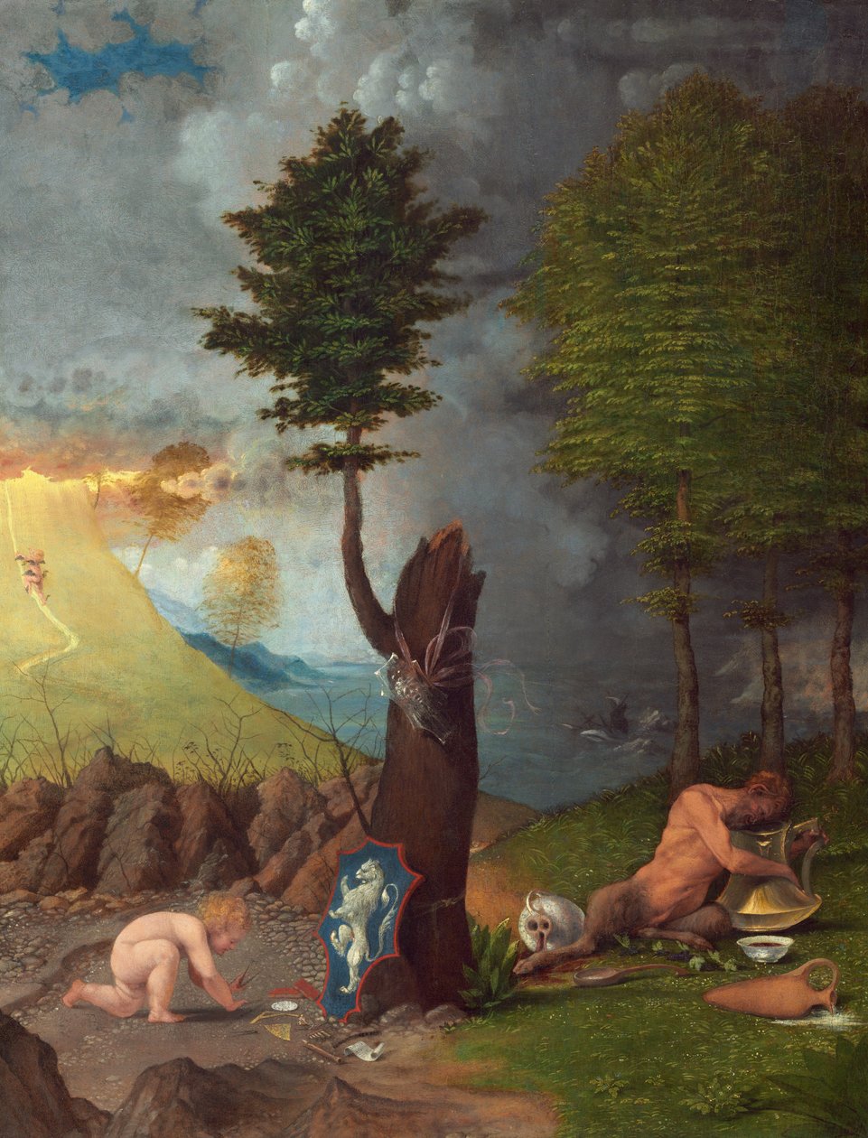 Allegorie van deugd en ondeugd door Lorenzo Lotto