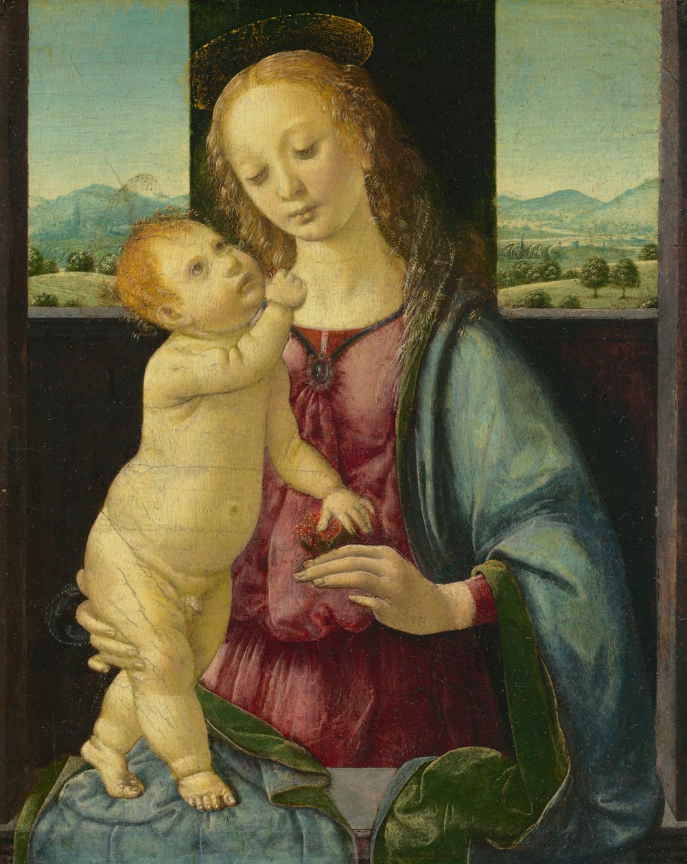 Madonna en Kind met een Granaatappel, 1475-80 door Lorenzo di Credi