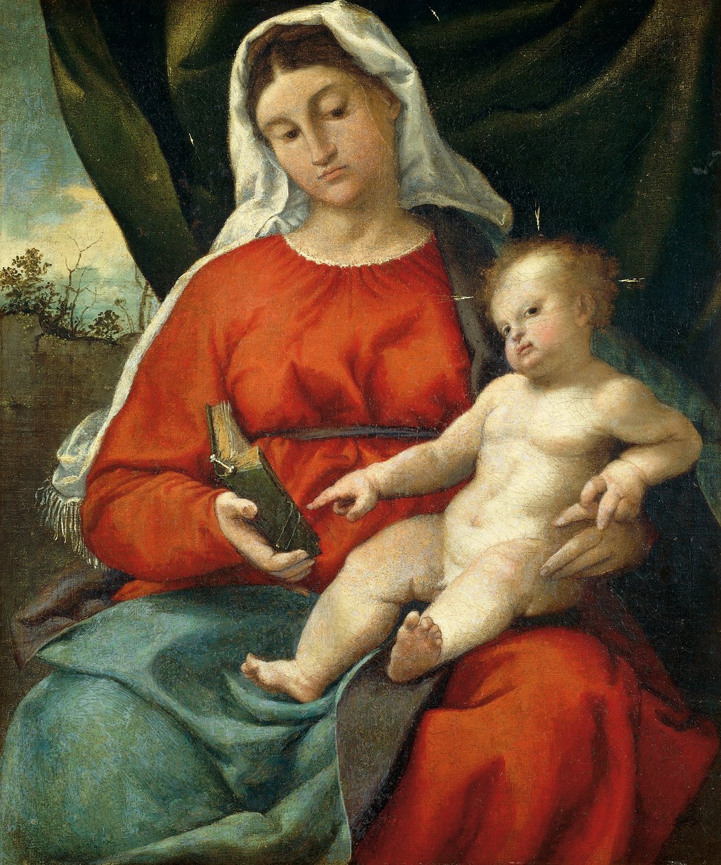 Madonna en Kind door Lorenzo Lotto