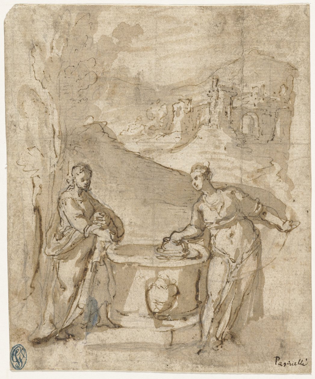 Christus en de Samaritaanse vrouw door Lorenzo Pasinelli