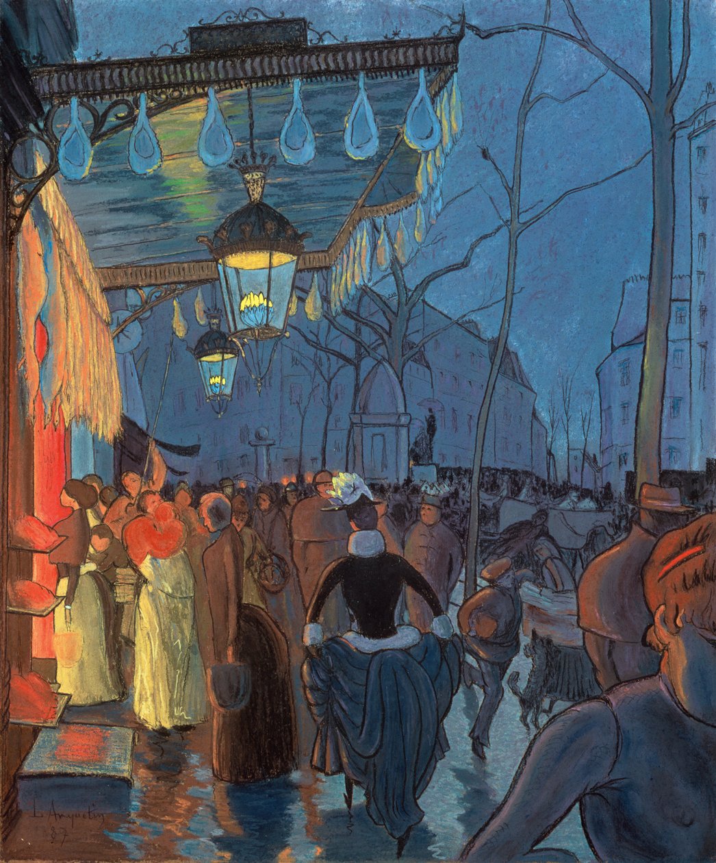 Avenue de Clichy, Parijs, 1887 door Louis Anquetin