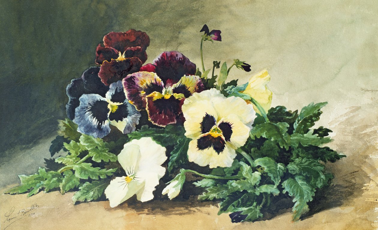 Winterviooltjes, 1884 door Louis Charles Bombled