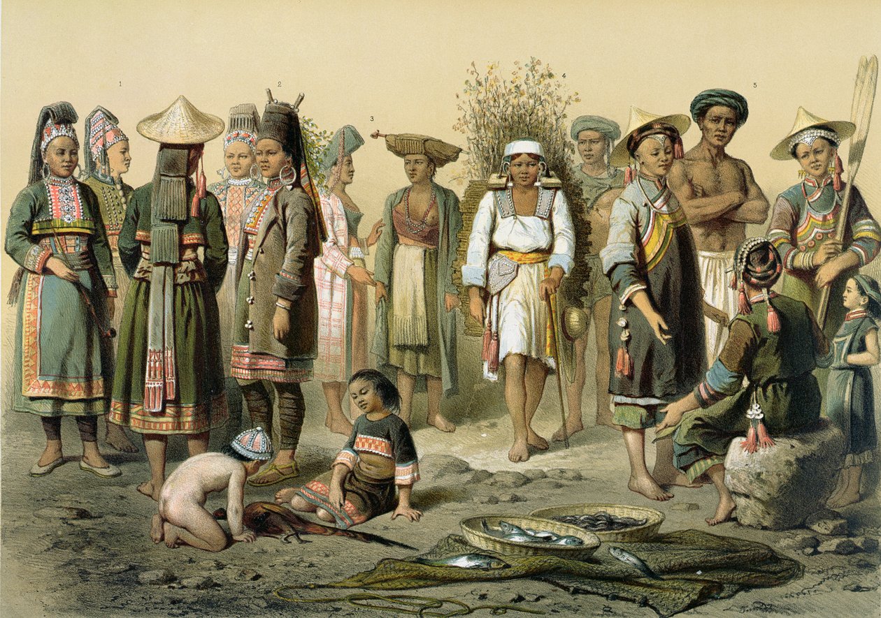 Gemengde Bevolkingen uit het Zuiden van Yunnan, China, uit 