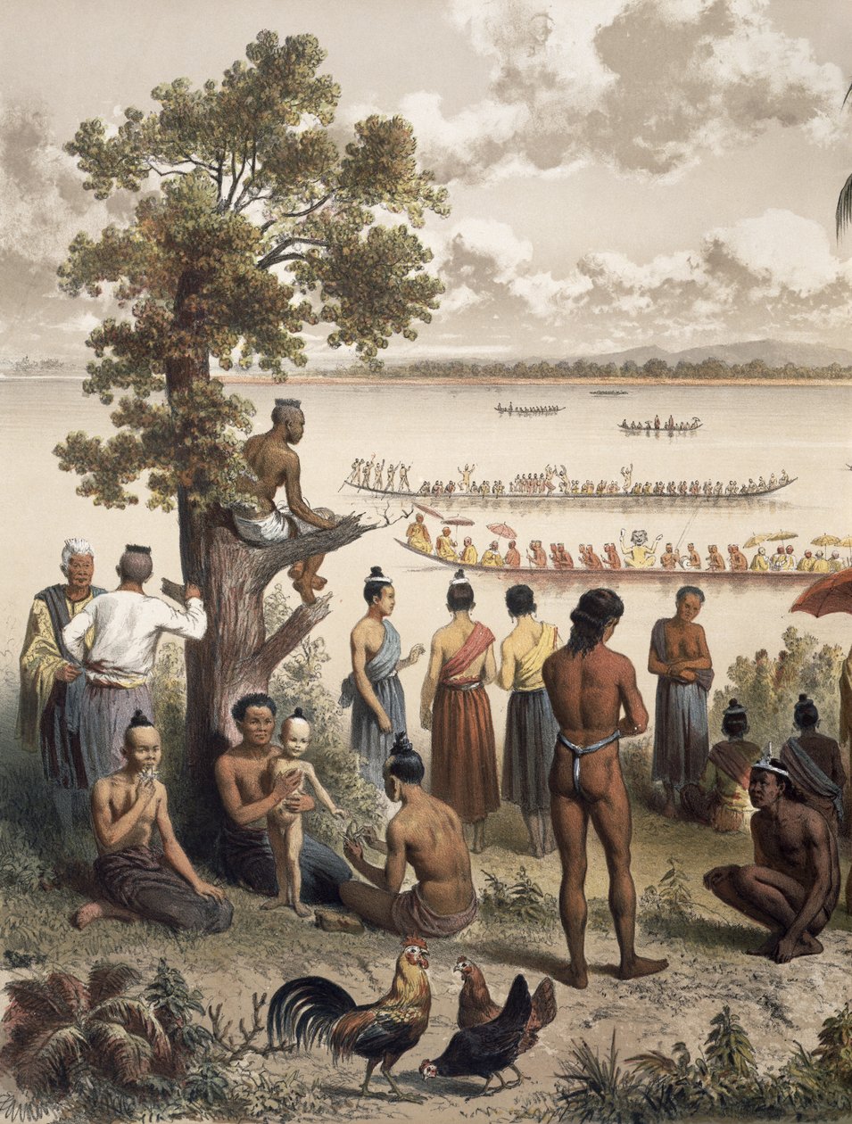 Pirogue races op de Bassac-rivier, detail uit 