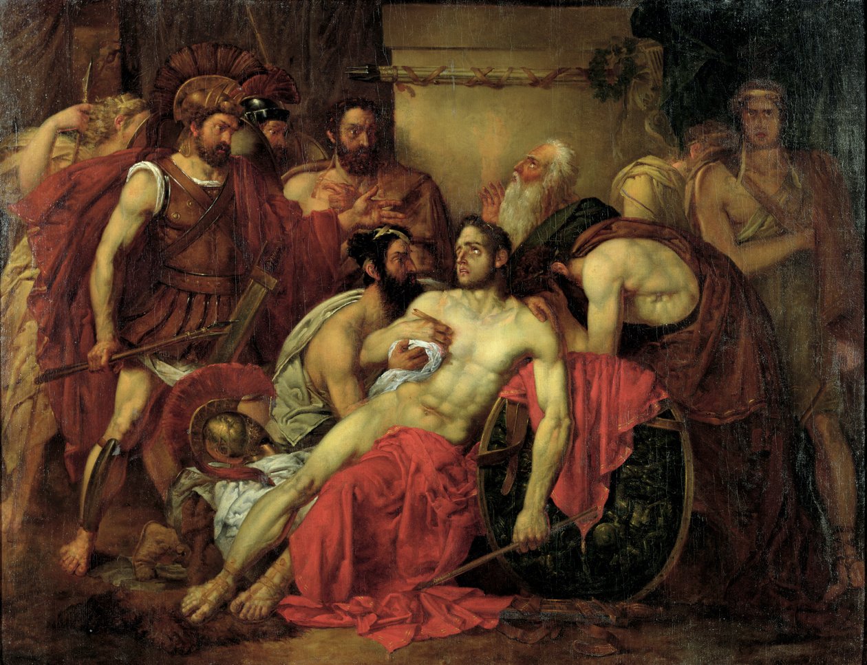 De dood van Epaminondas (c.418-362 v.Chr.) door Louis Gallait