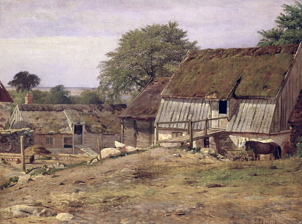 Een boerderij in Zweden, 1834 door Louis Gurlitt