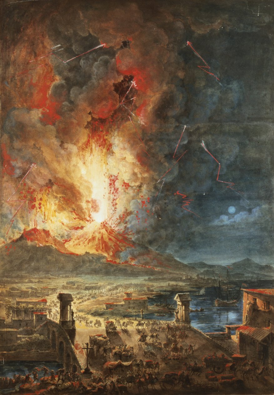 De grote uitbarsting van de Vesuvius door Louis Jean Desprez