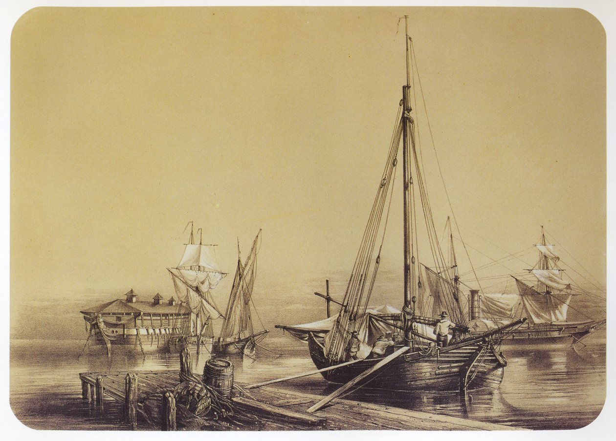 Tartane in Toulon door Louis Le Breton