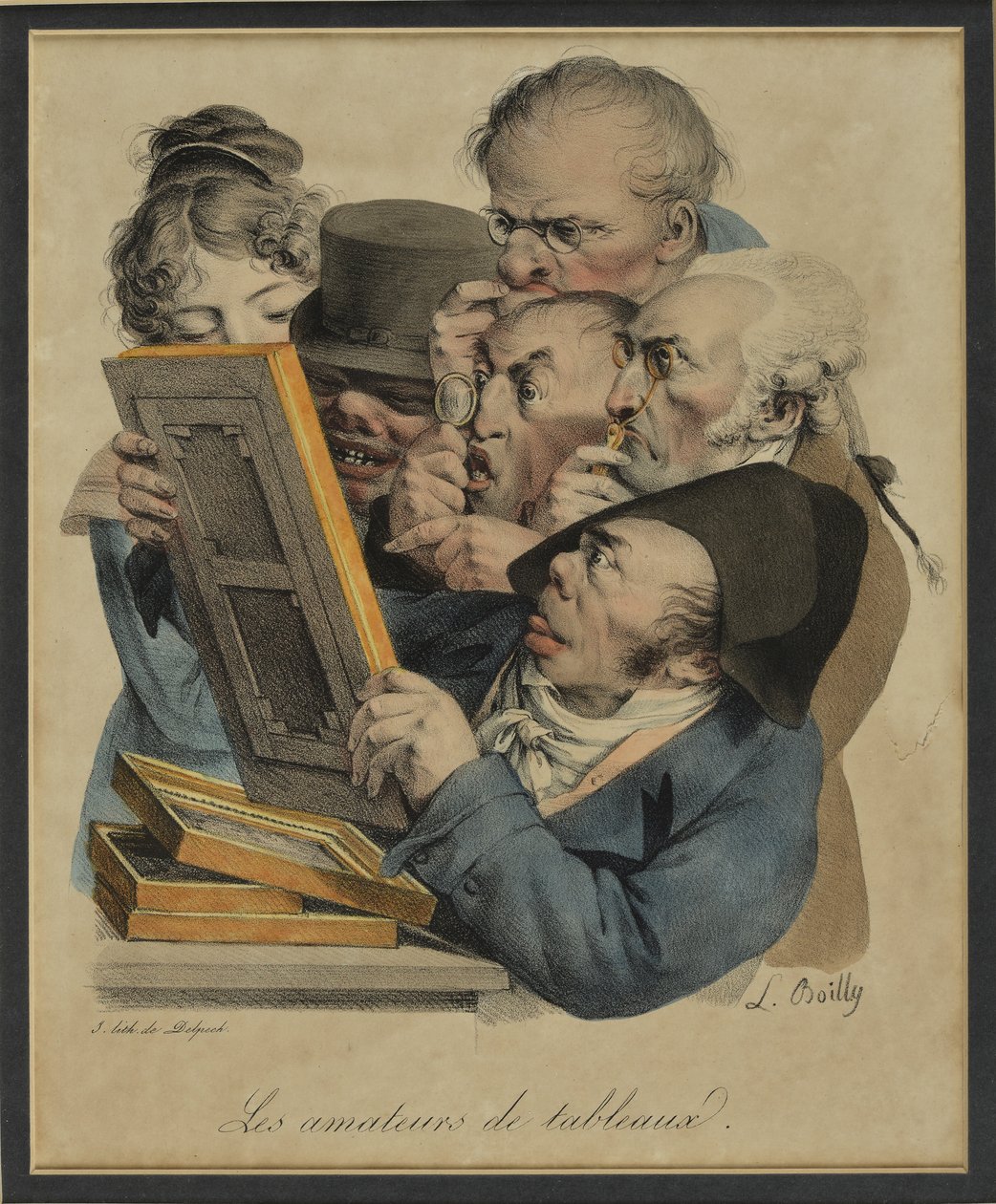 Les Amateurs de Tableux, 1823 door Louis Leopold Boilly