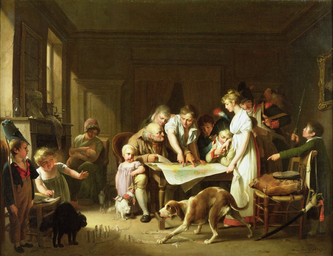 Het Legerrapport Lezen, 1807 door Louis Leopold Boilly