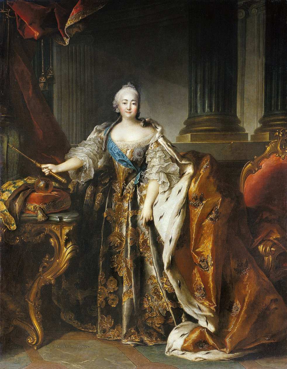 Portret van Keizerin Elizabeth, 1758 door Louis Tocqué