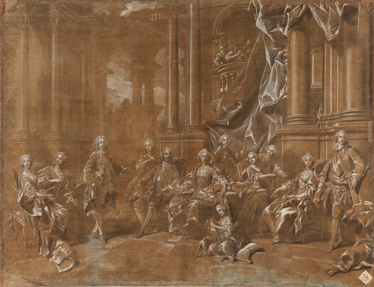 De familie van Filips V. door Louis Michel van Loo