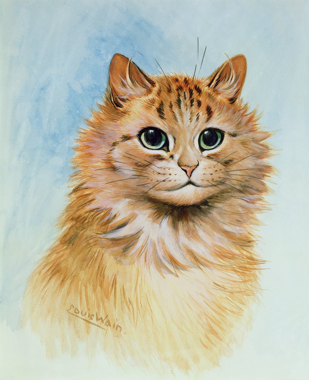 Rode Kater door Louis Wain