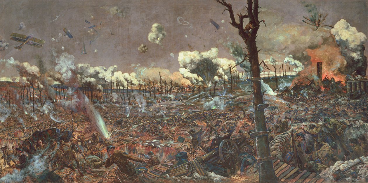 Slag bij Courcelette, 1918 door Louis Weirter