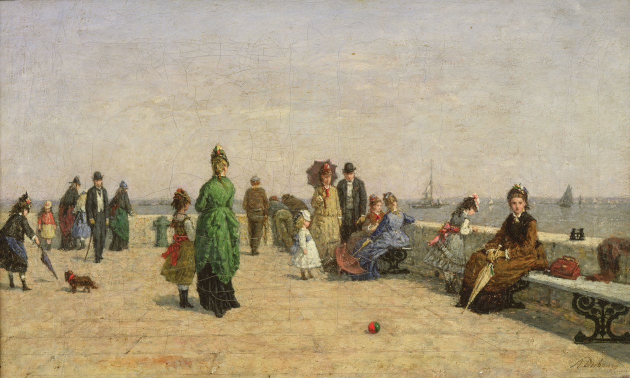 De Pier in Honfleur door Louis Alexandre Dubourg