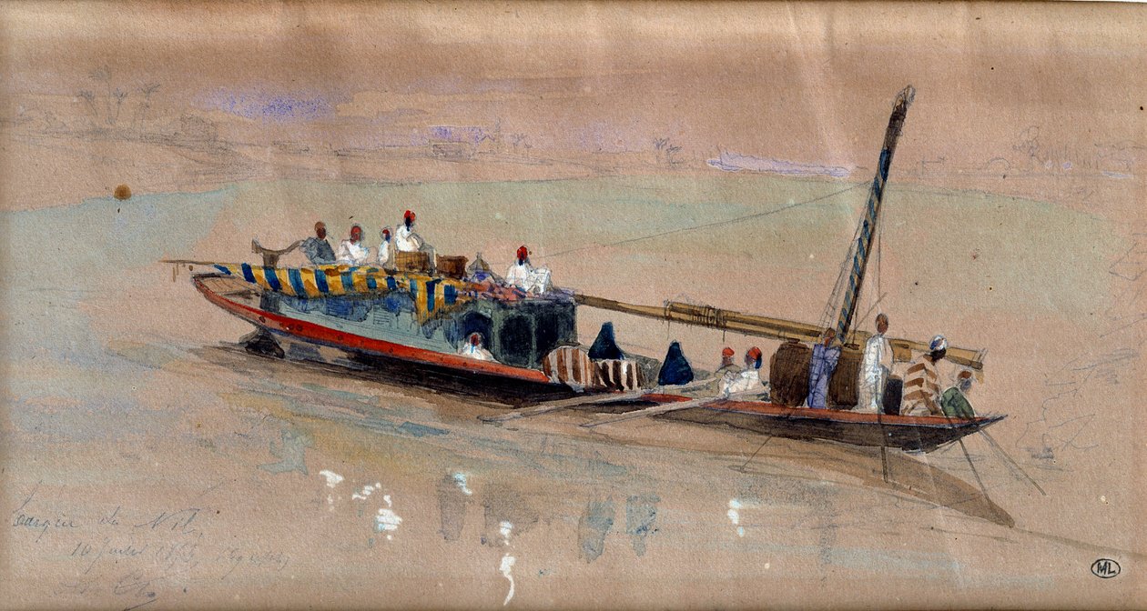 Boot op de Nijl door Louis Amable Crapelet