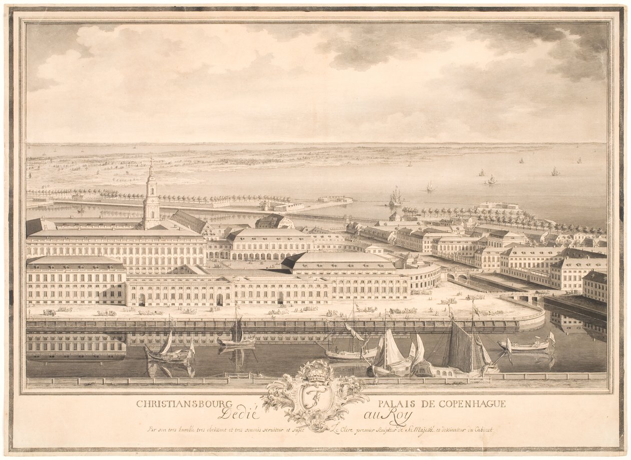 Christiansbourg Paleis van Kopenhagen door Louis Auguste Le Clerc