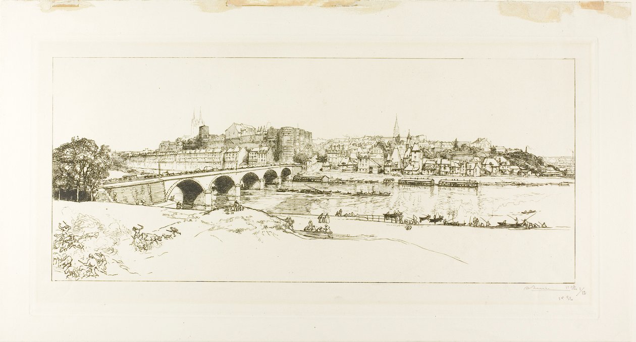 Angers: Panoramisch uitzicht door Louis Auguste Lepère