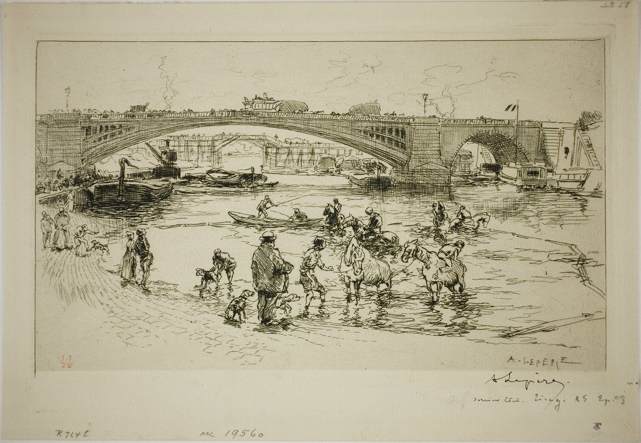 Bij de Pont Sully door Louis Auguste Lepère
