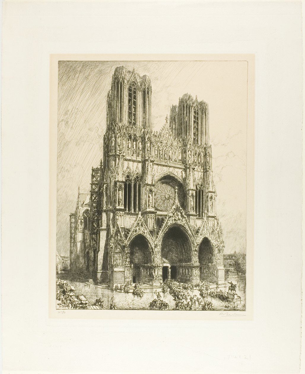 Kathedraal van Reims door Louis Auguste Lepère