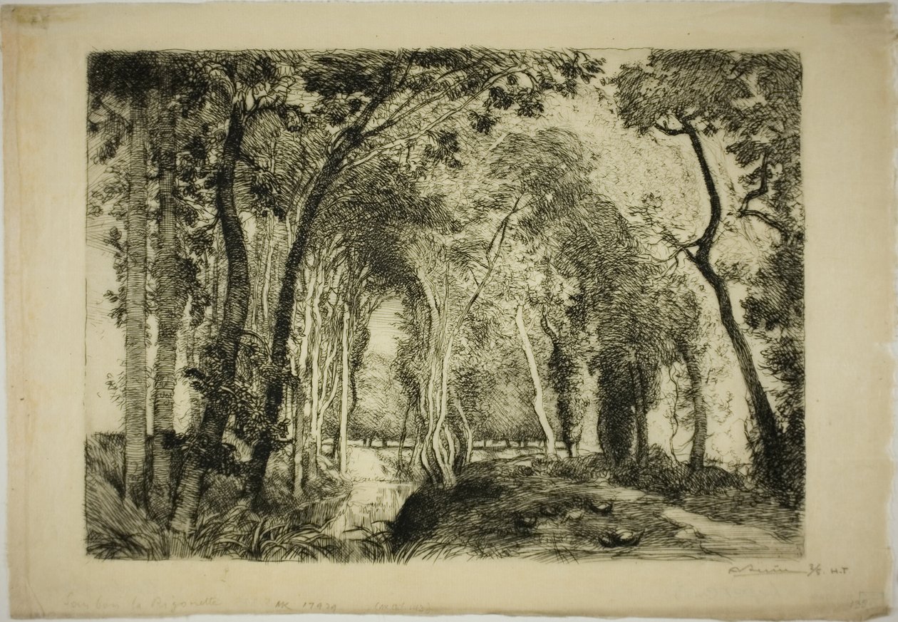 Sous Bois, bij Rigonette door Louis Auguste Lepère