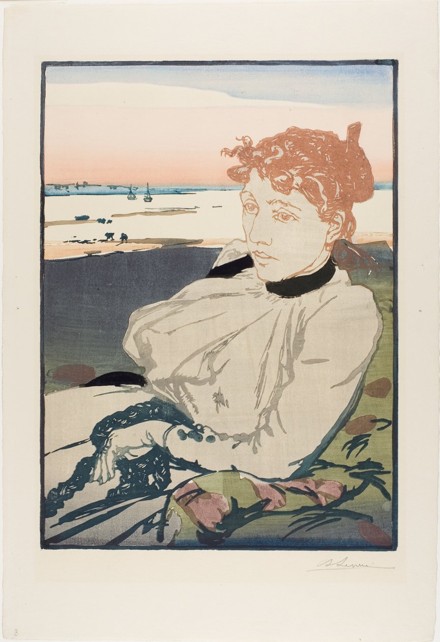 De herstellende, Madame Lepère door Louis Auguste Lepère