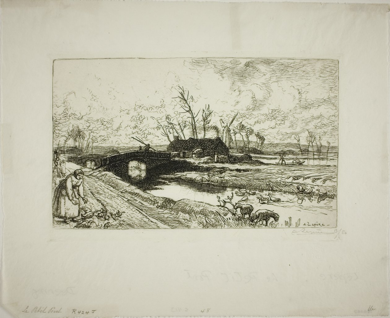 De kleine brug door Louis Auguste Lepère