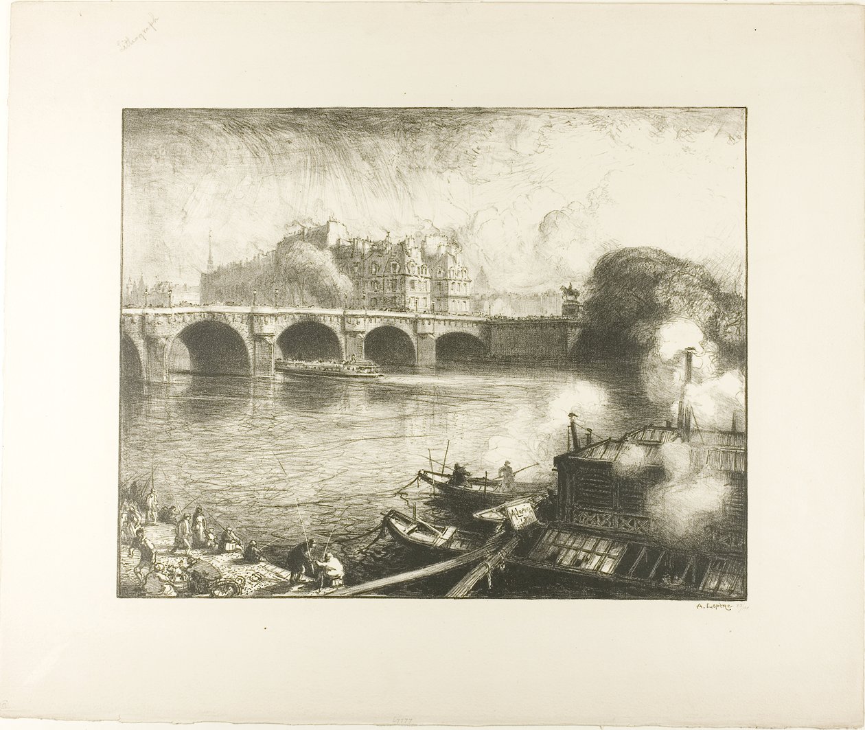 De Pont Neuf, Parijs door Louis Auguste Lepère