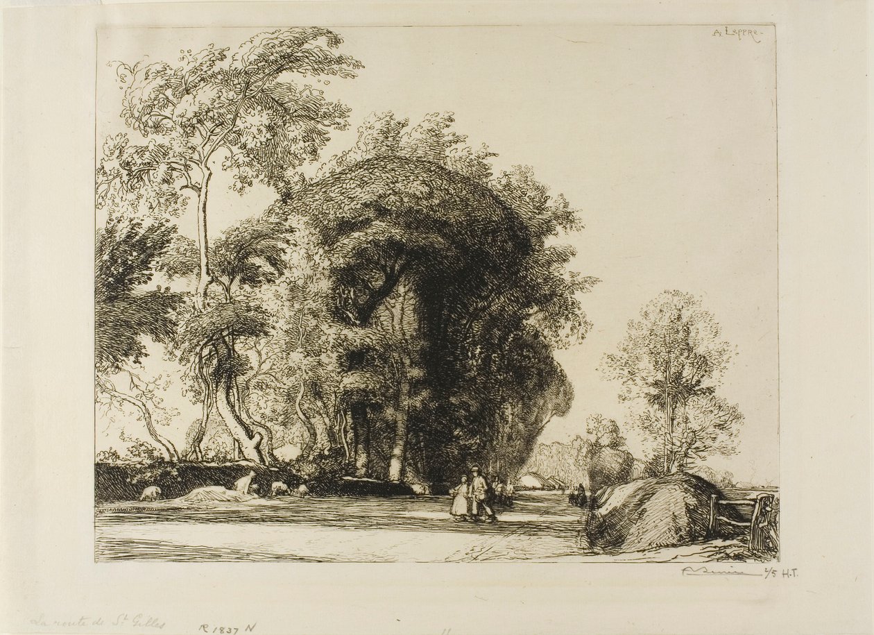 De weg naar St. Gilles door Louis Auguste Lepère