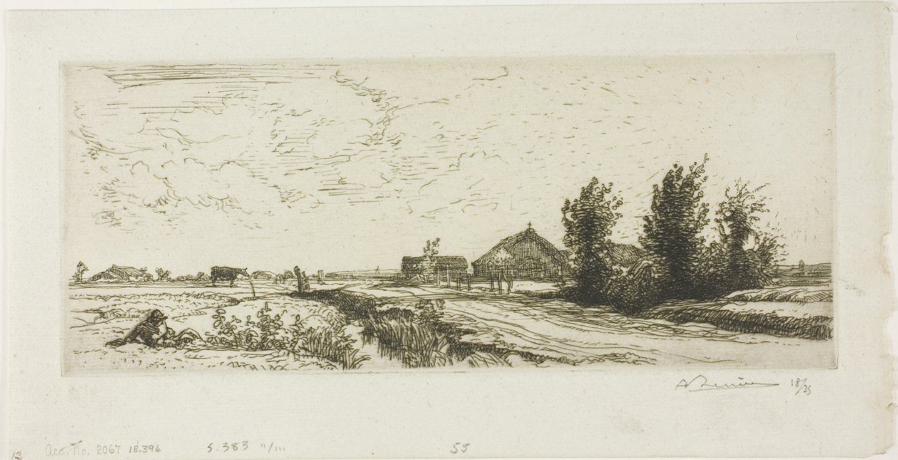 De kleine koeherder door Louis Auguste Lepère