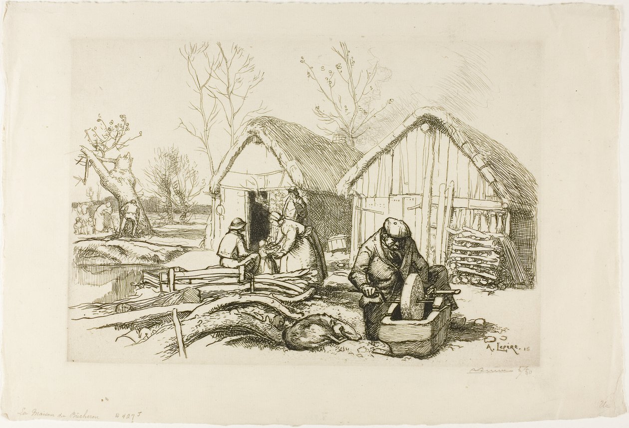 Het houthakkershuis door Louis Auguste Lepère