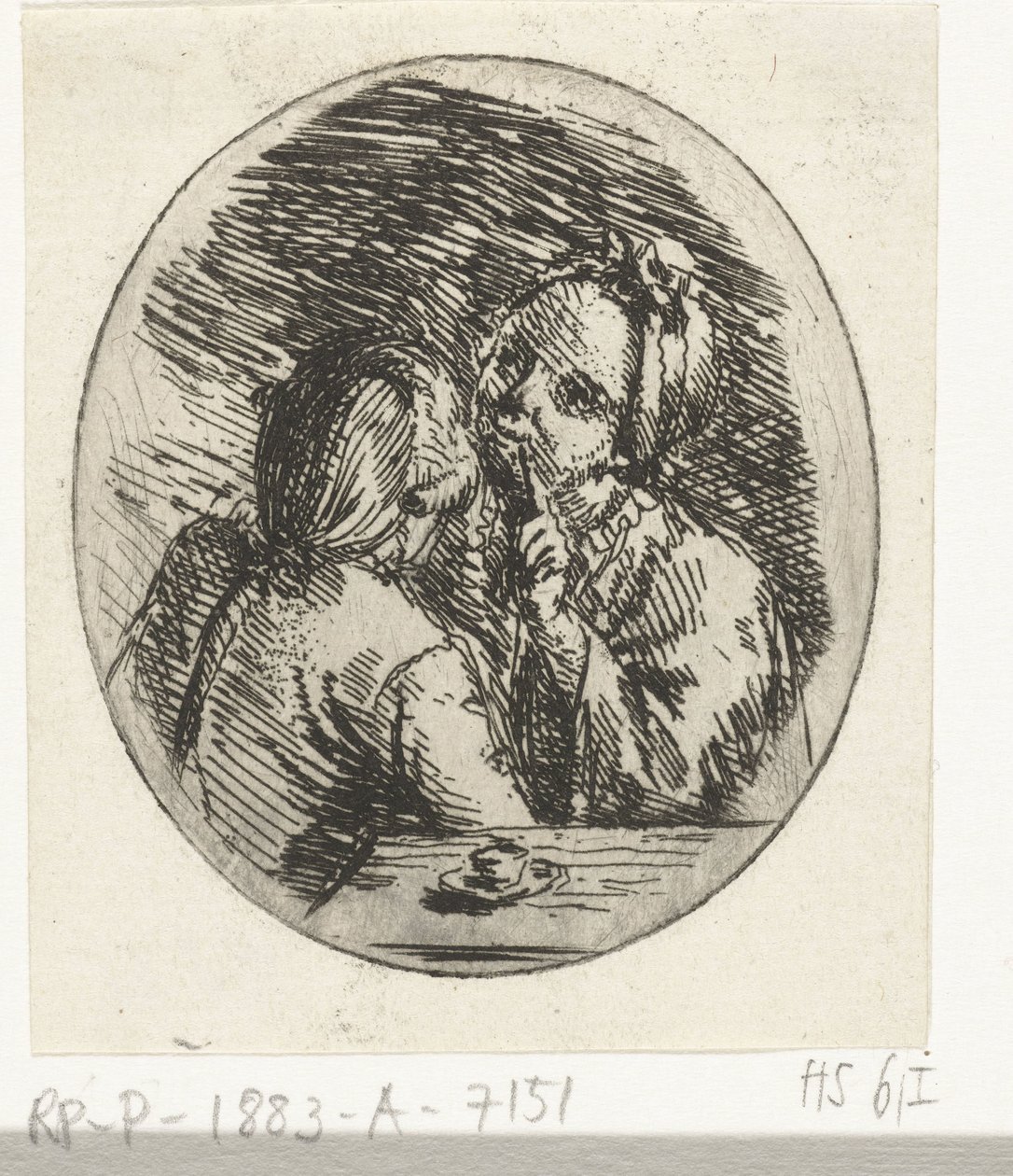 Man en vrouw in gesprek door Louis Bernard Coclers