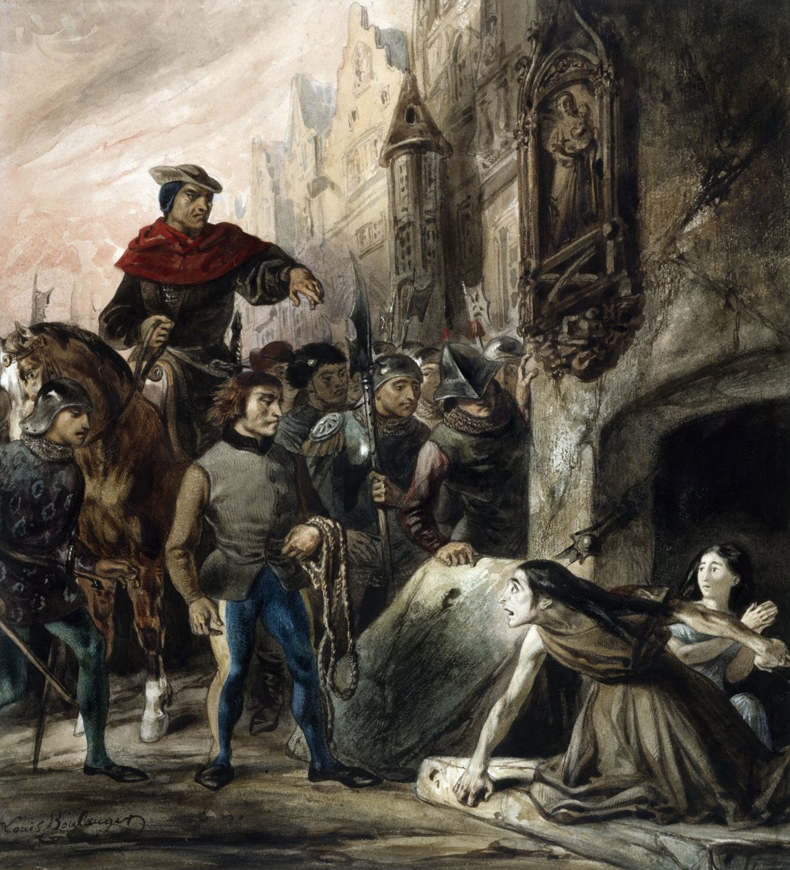 La Esmeralda verdedigd door La Sachette. door Louis Boulanger