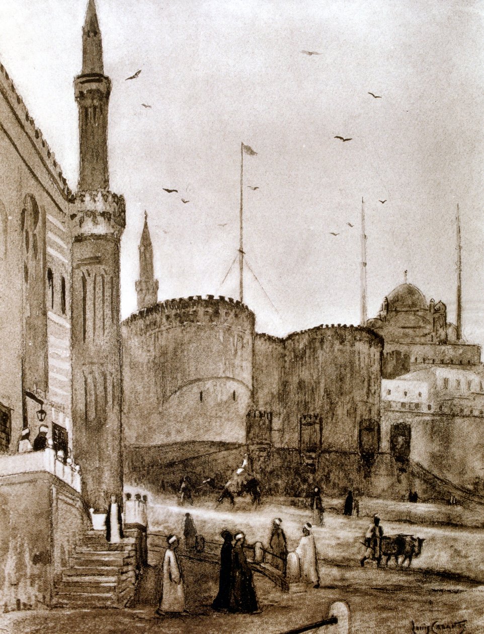 Ingang van de stad, Caïro, Egypte, 1928 door Louis Cabanes