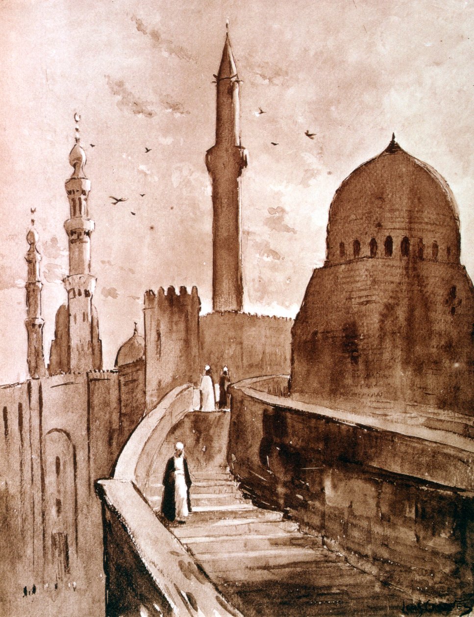 De Citadel bij zonsopgang, Caïro, Egypte door Louis Cabanes