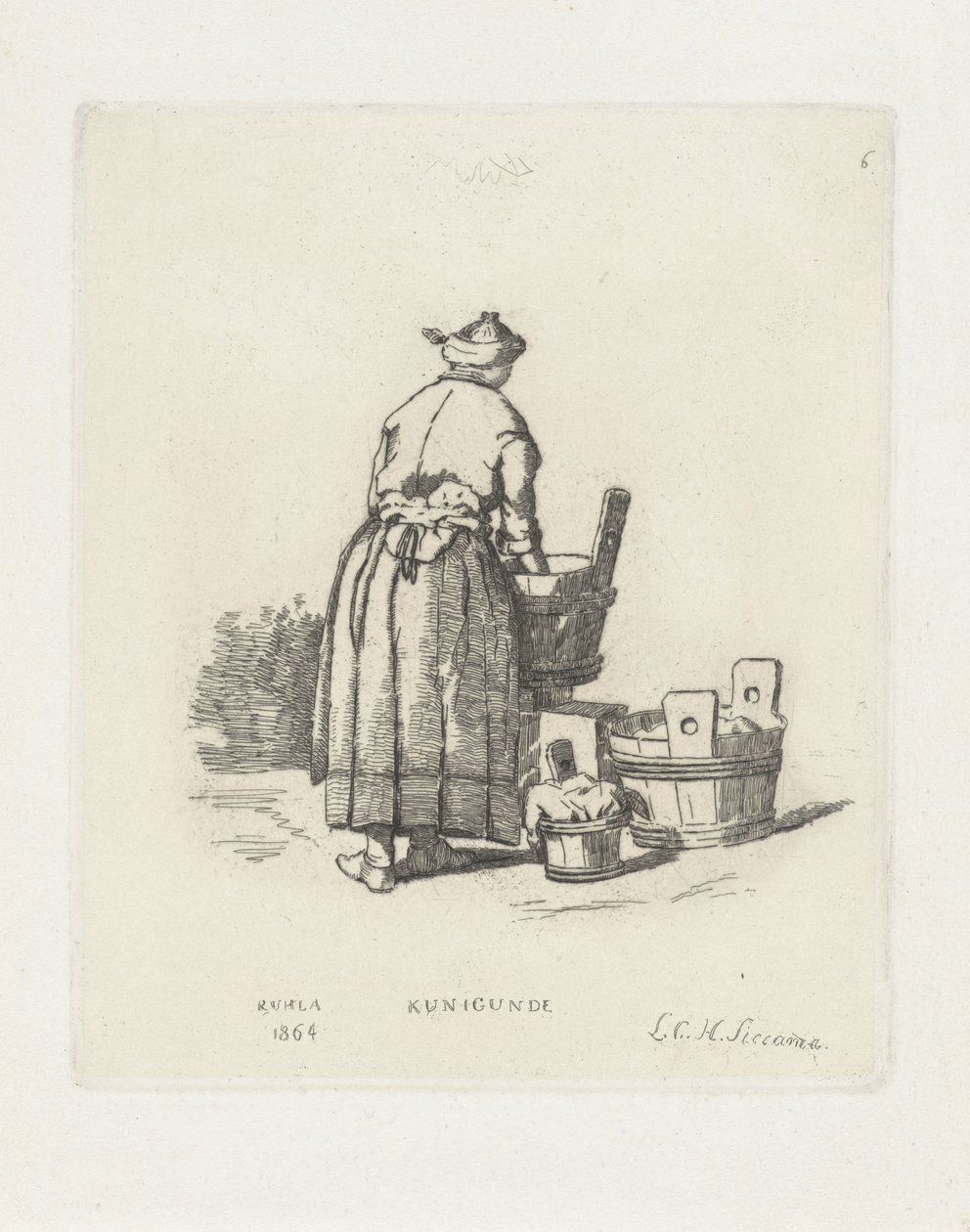 Wasvrouw door Louis Charles Hora Siccama