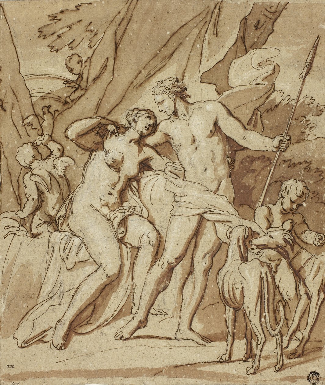 Venus en Adonis door Louis Cheron