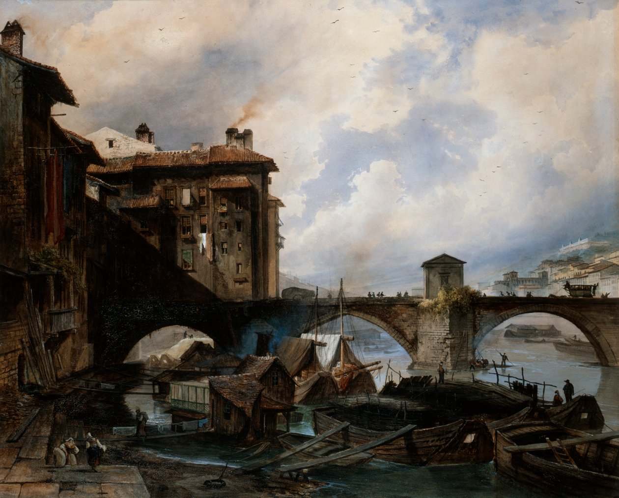 De haven van Lyon door Louis Etienne Watelet